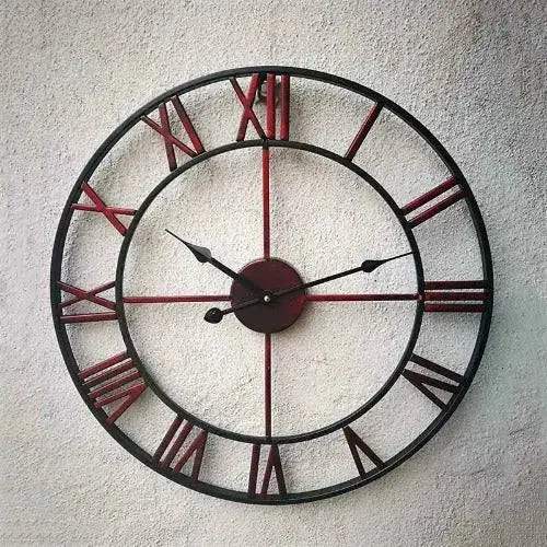 Horloge Industrielle <br> Rouge Horloges Déco Murale Express