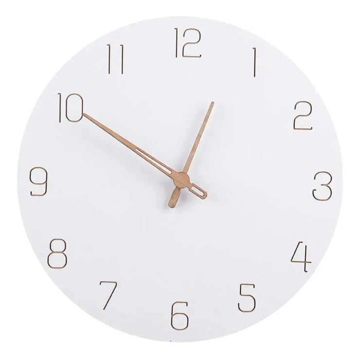 Horloge Scandinave Bois Blanc Épuré Horloges Déco Murale Express