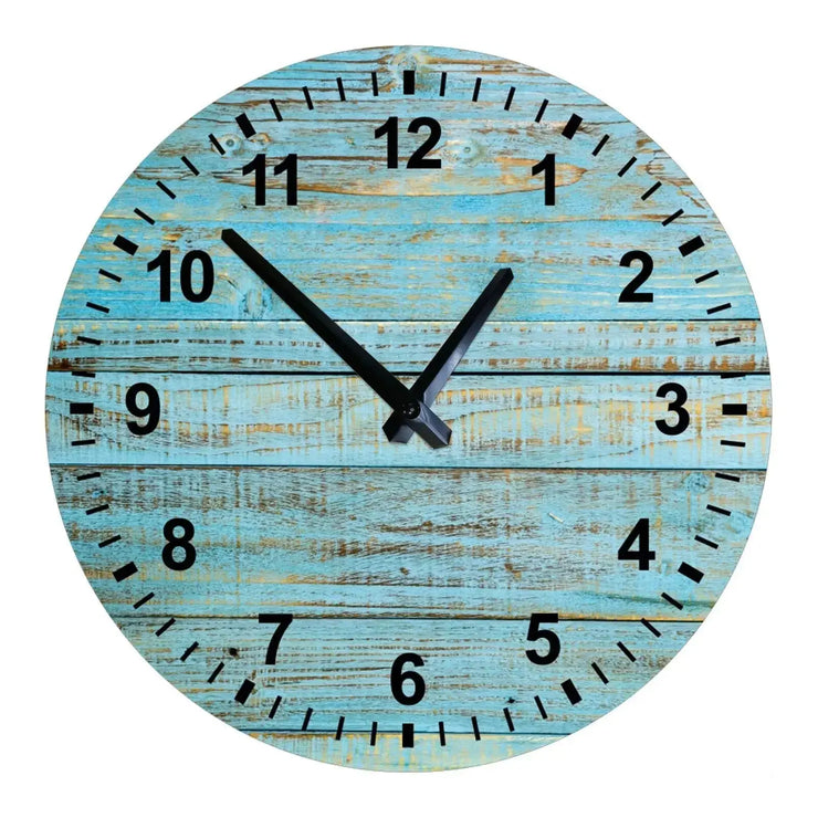 Horloge Scandinave Bois Bleu Canard Horloges Déco Murale Express