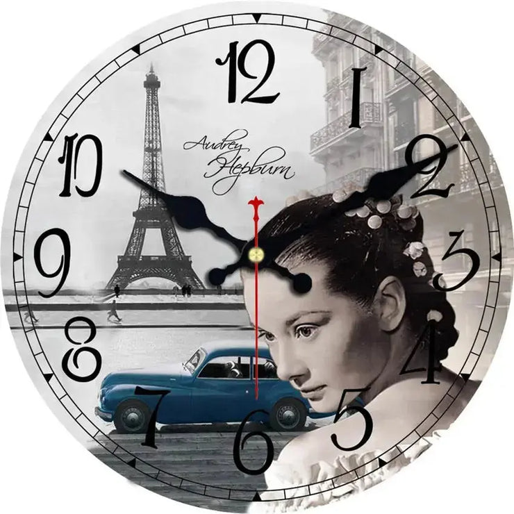 Horloge Vintage Audrey Hepburn Horloges Déco Murale Express