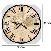 Horloge Vintage Carte du Monde Horloges Déco Murale Express