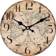 Horloge Vintage Carte du Monde Style Rustique Horloges Déco Murale Express