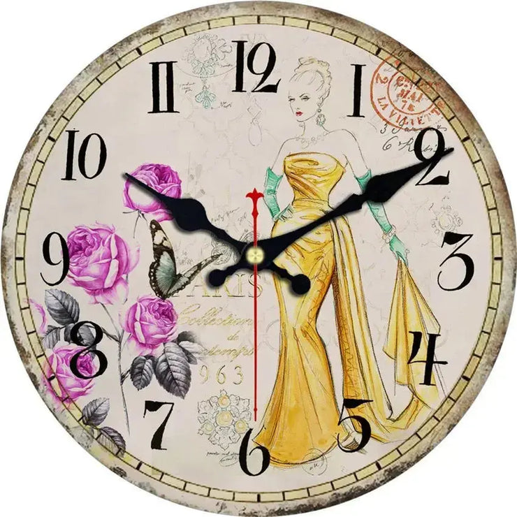 Horloge Vintage Femme Élégante Horloges Déco Murale Express