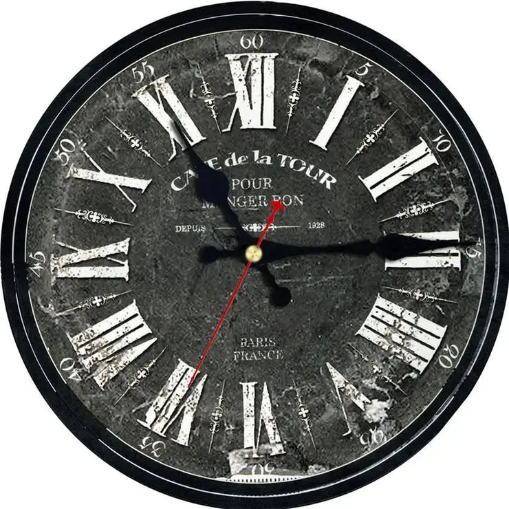 Horloge Vintage Noir Vieilli Horloges Déco Murale Express