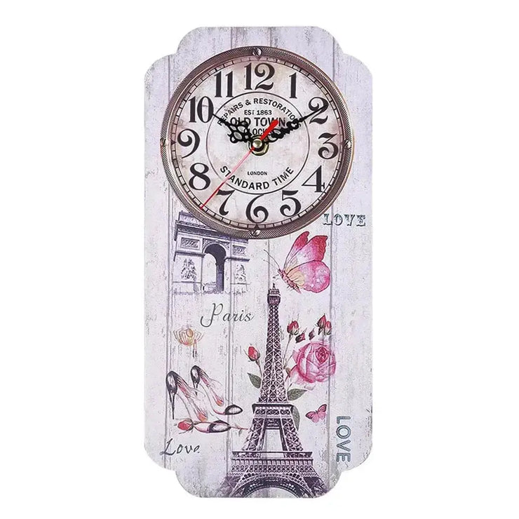 Horloge Vintage Rectangulaire Love Paris Horloges Déco Murale Express