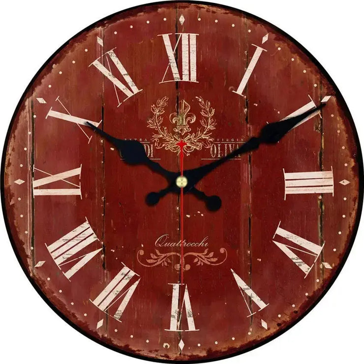 Horloge Vintage Rouge Horloges Déco Murale Express
