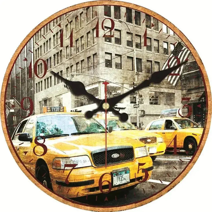Horloge Vintage Taxis de New York Horloges Déco Murale Express
