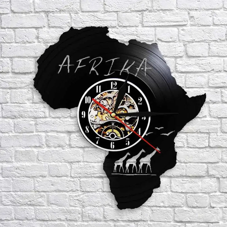 Horloge Vinyle Afrique Horloges Déco Murale Express