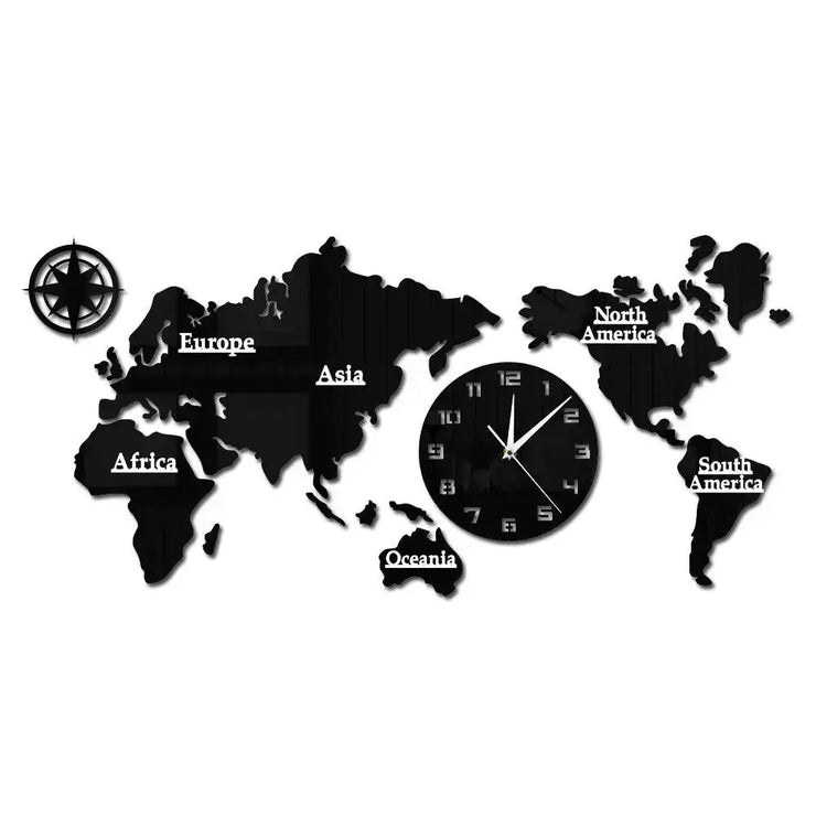 Horloge Vinyle Carte du Monde Horloges Déco Murale Express