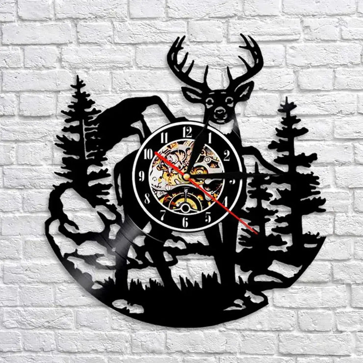Horloge Vinyle Cerf Horloges Déco Murale Express