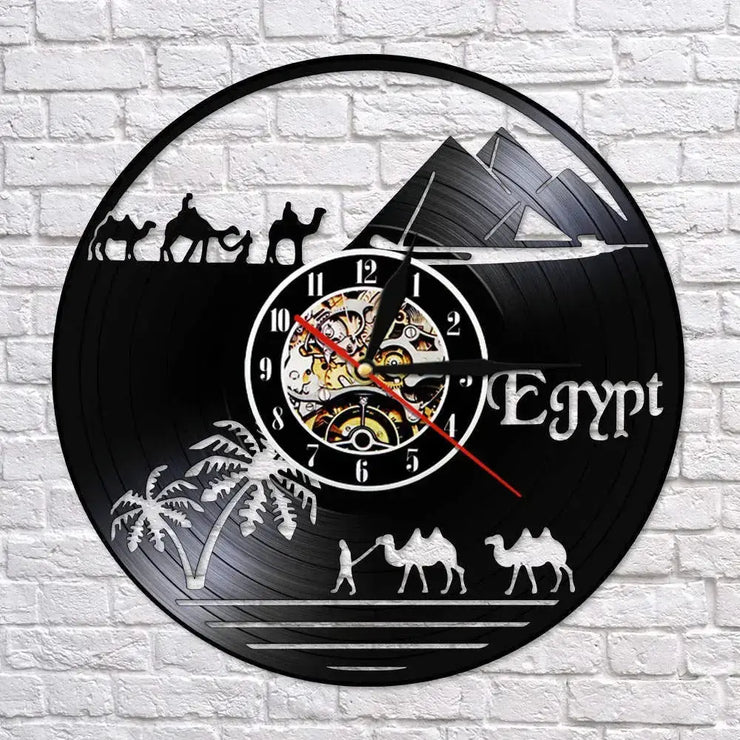 Horloge Vinyle Égypte Horloges Déco Murale Express