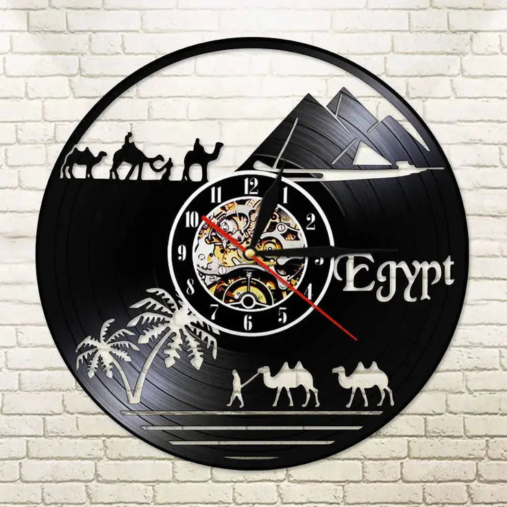 Horloge Vinyle Égypte LED Horloges Déco Murale Express
