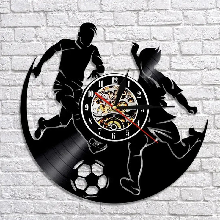 Horloge Vinyle Football Horloges Déco Murale Express