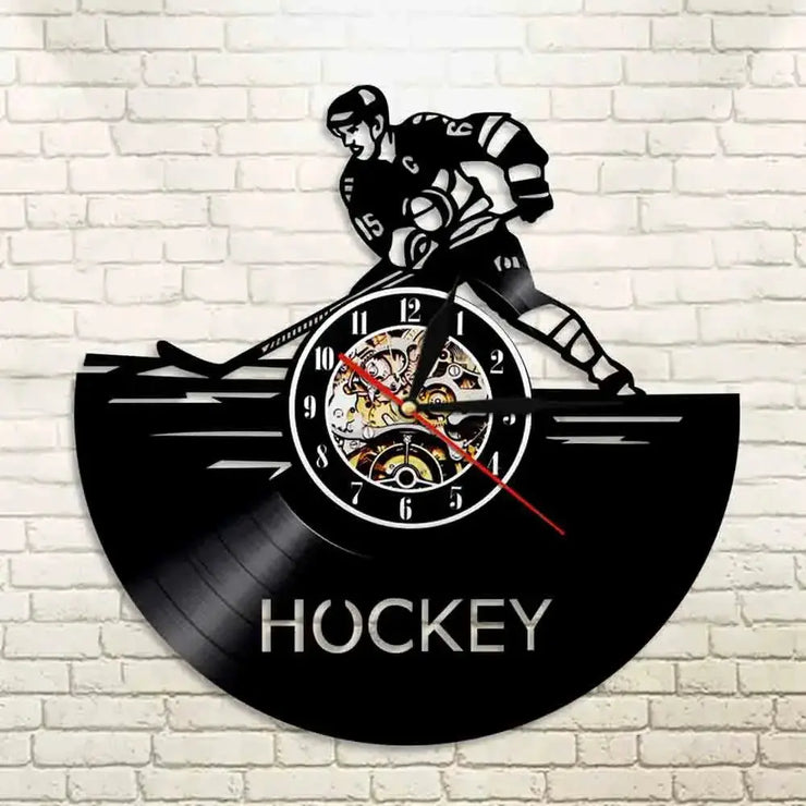 Horloge Vinyle Hockey LED Horloges Déco Murale Express