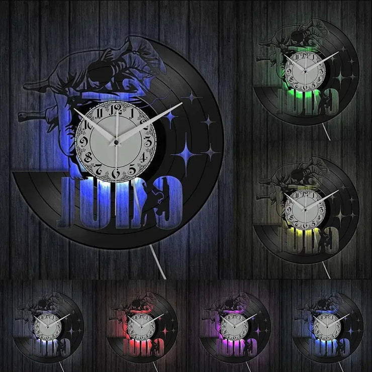 Horloge Vinyle Judo LED Horloges Déco Murale Express