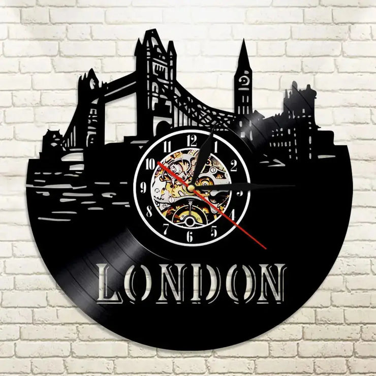 Horloge Vinyle Londres LED Horloges Déco Murale Express