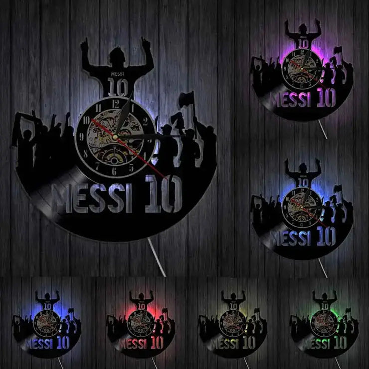 Horloge Vinyle Messi LED Horloges Déco Murale Express