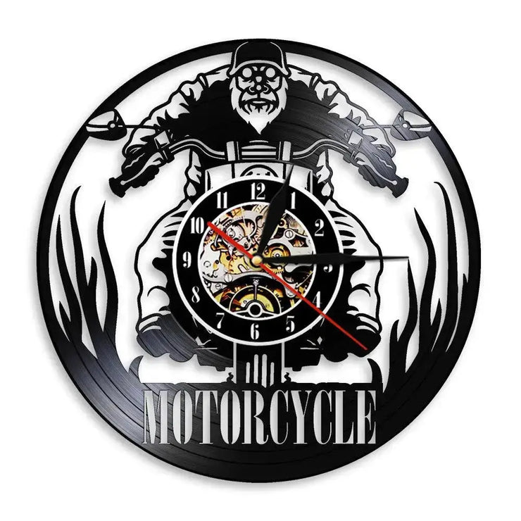 Horloge Vinyle Motocycle Horloges Déco Murale Express