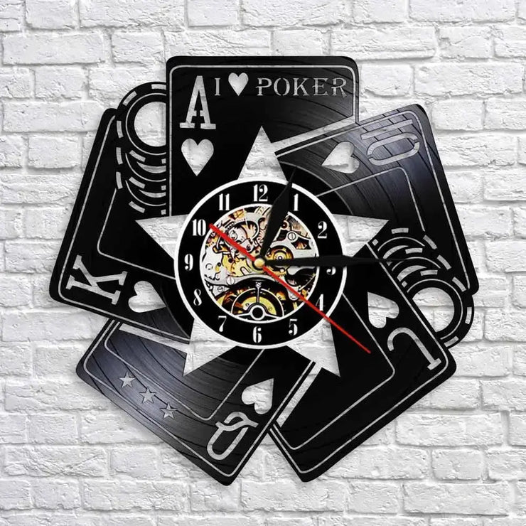 Horloge Vinyle Poker Horloges Déco Murale Express