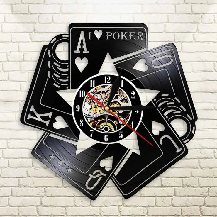 Horloge Vinyle Poker LED Horloges Déco Murale Express