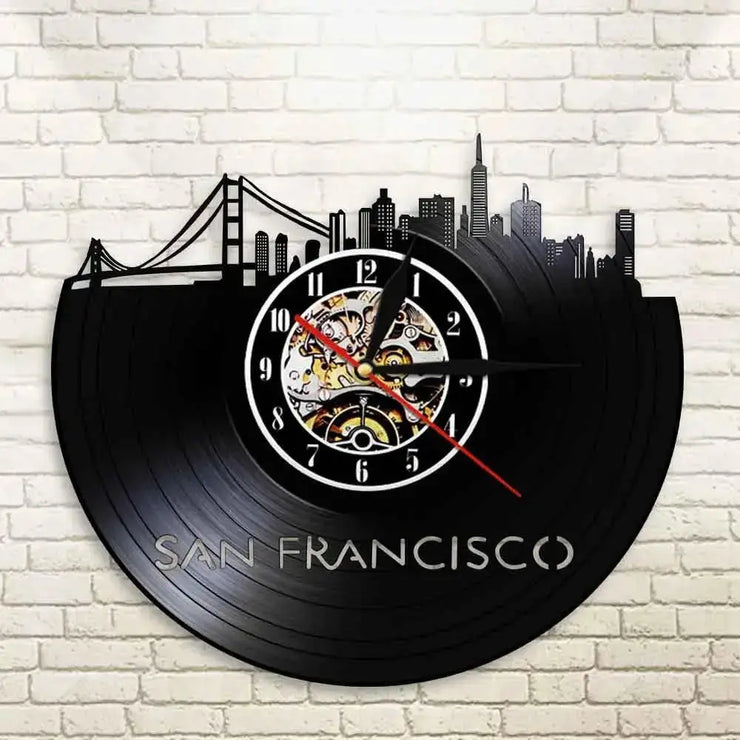 Horloge Vinyle San Francisco Horloges Déco Murale Express
