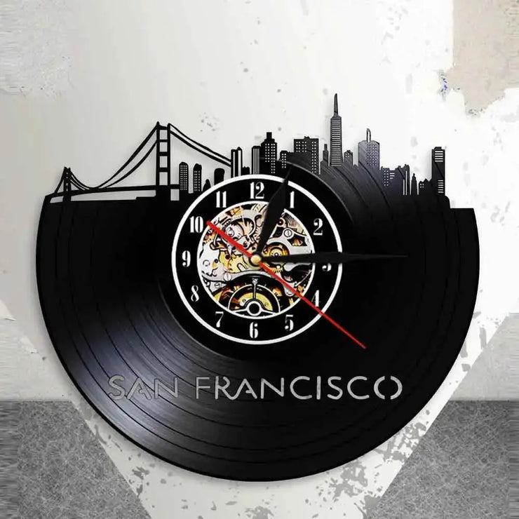 Horloge Vinyle San Francisco LED Horloges Déco Murale Express