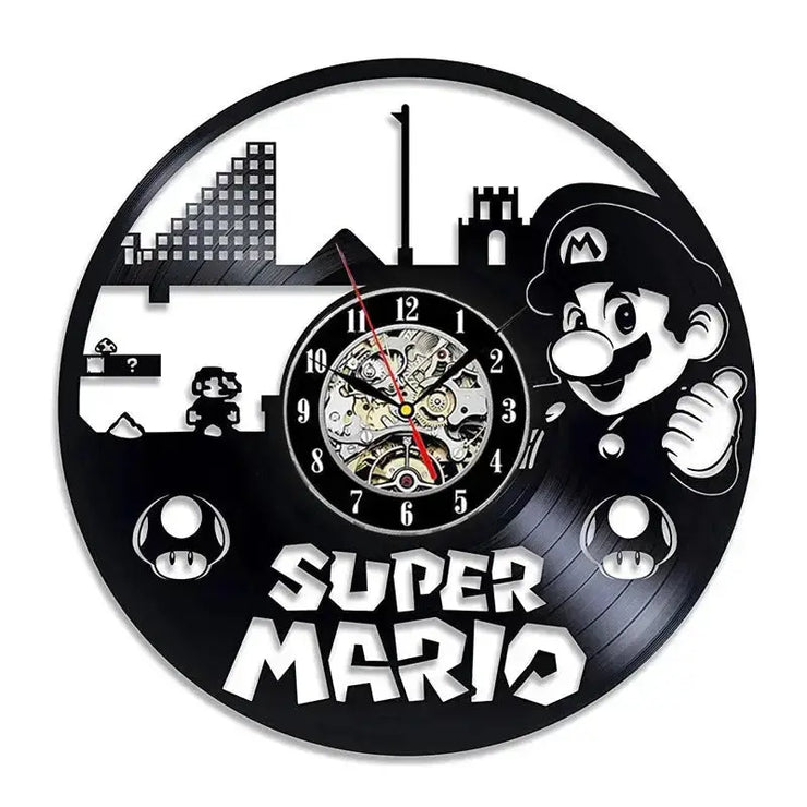 Horloge Vinyle Super Mario Horloges Déco Murale Express