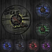 Horloge Vinyle Sushi LED Horloges Déco Murale Express