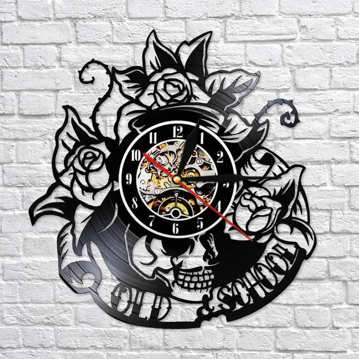 Horloge Tête de Mort Fleurie Horloges Déco Murale Express