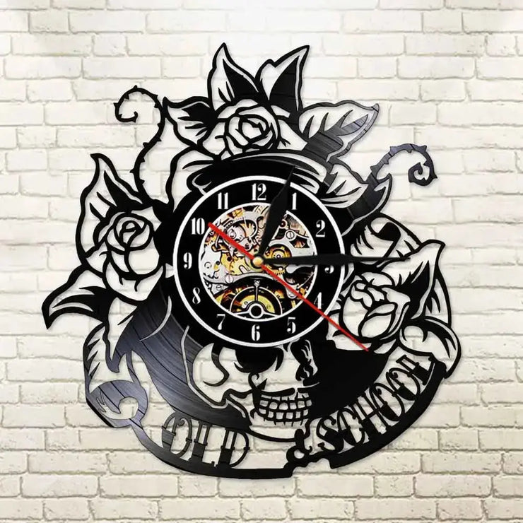 Horloge Tête de Mort Fleurie LED Horloges Déco Murale Express