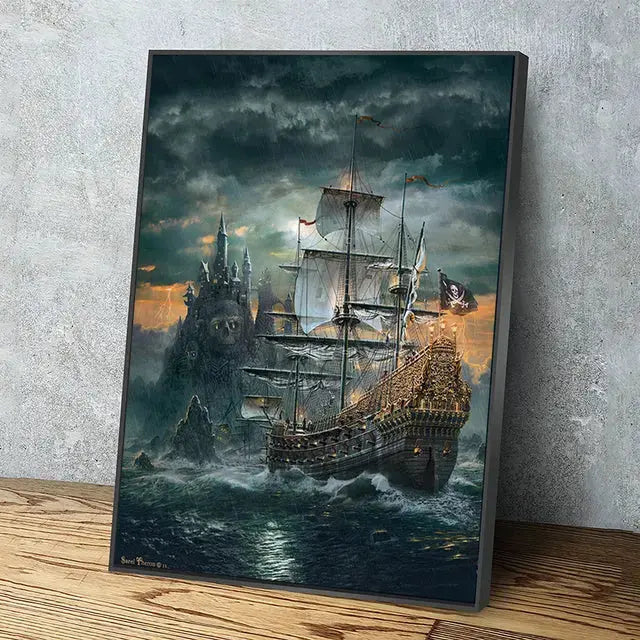 Tableau Bateaux Pirates - Voyage Sombre Tableaux, T-original Déco Murale Express