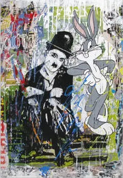 Tableau Chaplin X Bugs Bunny Tableaux, T-original Déco Murale Express