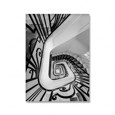 Tableau Noir et Blanc Escalier Spirale Tableaux, T-NB Déco Murale Express